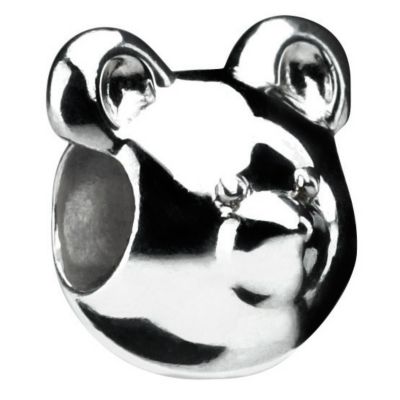 Eternal Silver Bear Head Bead