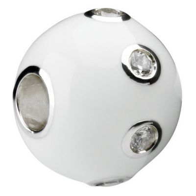 Eternal Silver and white stone set bead - Product number 8083770