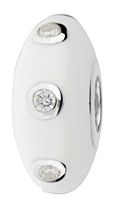 Eternal Silver white stone set disc bead - Product number 8083959