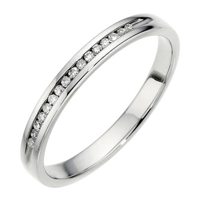 Palladium Channel Diamond Ring