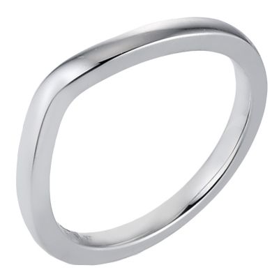 9ct White Gold Plain Shaped Ring 2mm - Product number 8096546