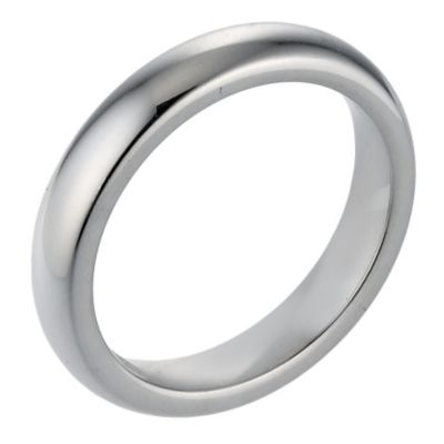 H Samuel 9ct Palladium Luxury Court Ring 4mm