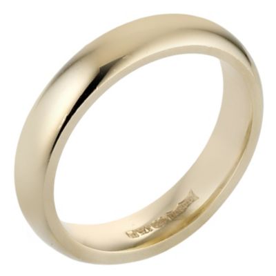 9ct Yellow Gold Luxury Court Ring 4mm