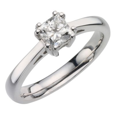 18ct white gold 75pt diamond solitaire ring