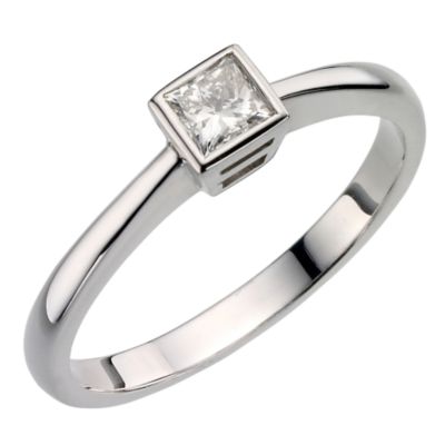 9ct white gold 20pt diamond solitaire ring - Product number 8120862