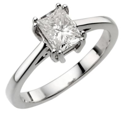 18ct white gold 49pt diamond solitaire ring