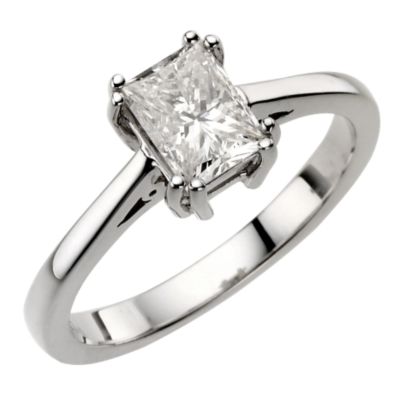 18ct white gold 1 carat diamond solitaire ring - Product number 8122172