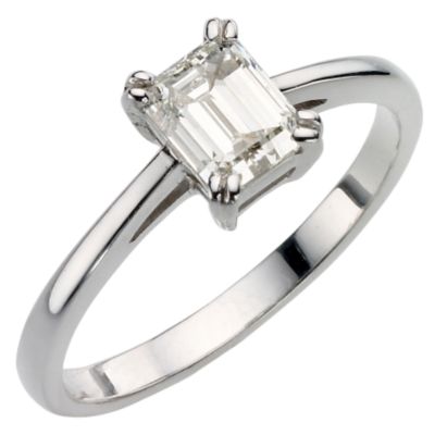 18ct white gold 1 carat diamond solitaire ring - Product number 8122318