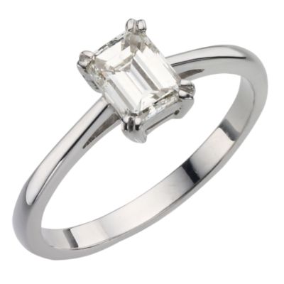 18ct white gold 75pt diamond solitaire ring