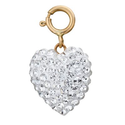 9ct Yellow Gold Crystal Heart Charm - Product number 8123136