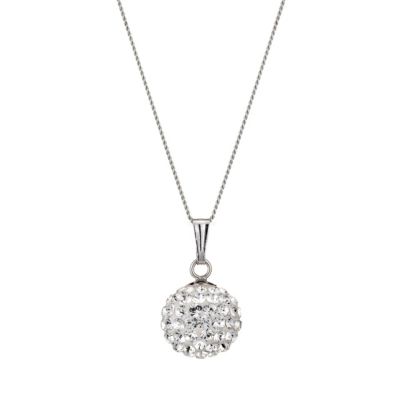 Evoke 9ct White Gold Crystal Ball Pendant