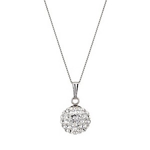 9ct White Gold Crystal Ball Pendant