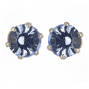 9ct Yellow Gold Blue Cubic Zirconia Stud Earrings 4mm