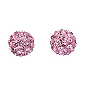 9ct Yellow Gold Pink Cubic Zirconia Stud Earrings 6mm