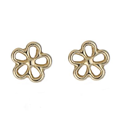 H Samuel 9ct Yellow Gold Flower Stud Earrings