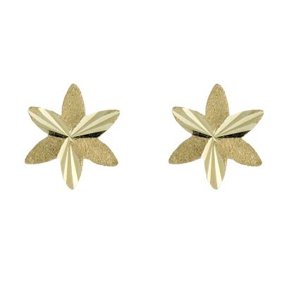 9ct Yellow Gold Flat Flower Stud Earrings