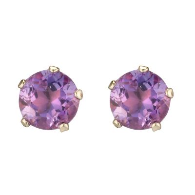 9ct Yellow Gold Amethyst Earrings