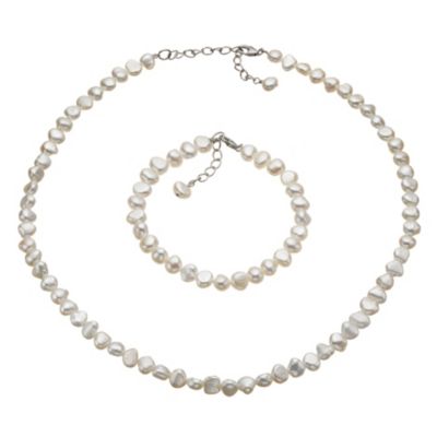 Cultured Freshwater Pearl Bracelet and Necklace Set - Product number 8126151