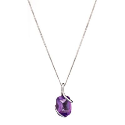 9ct White Gold Amethyst Pendant - Product number 8126186