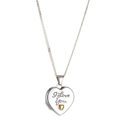 H Samuel 9ct Yellow Gold Silver I Love You Locket