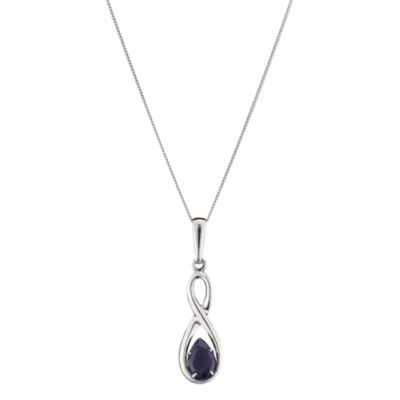 9ct White Gold Sapphire Figure of Eight Pendant - Product number 8126488