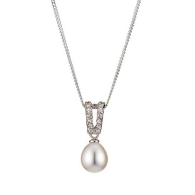 H Samuel Sterling Silver Cultured Freshwater Pearl CZ