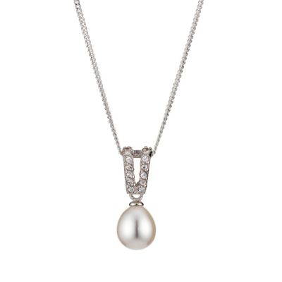 Secrets of the Sea Sterling Silver Cultured Freshwater Pearl CZ