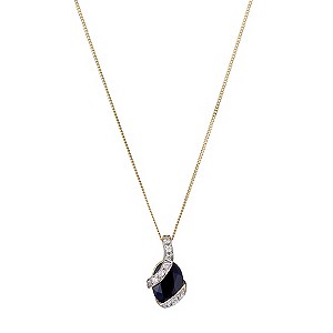 9ct Yellow Cubic Zirconia and Sapphire Pendant9ct Yellow Cubic Zirconia and Sapphire Pendant