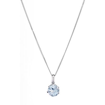 9ct White Gold Blue Topaz Pendant - Product number 8127778