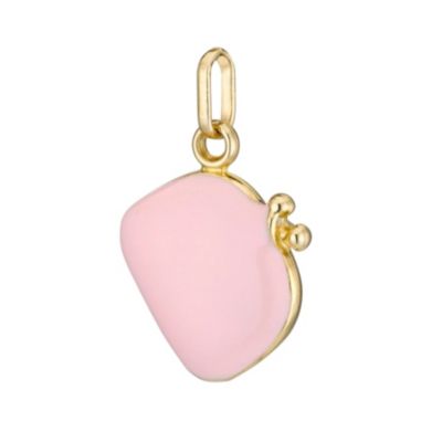 9ct Yellow Gold Pink Enamel Handbag Charm - Product number 8128189