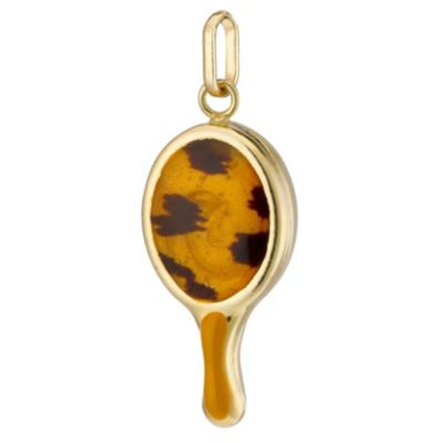 Unbranded 9ct Yellow Gold Enamel Mirror Charm