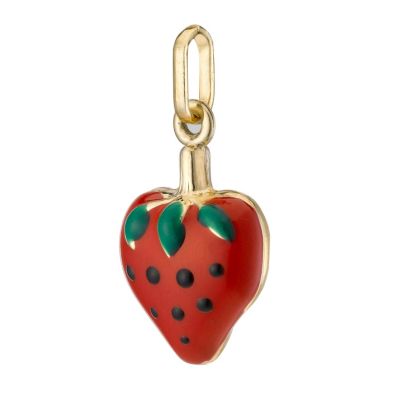 9ct Yellow Gold & Enamel Strawberry Charm - Product number 8128200