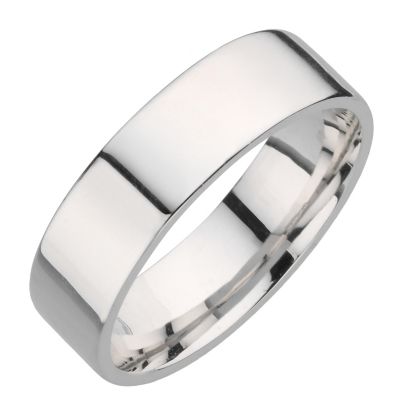 18ct white gold extra heavy weight ring 6mm - Product number 8129258