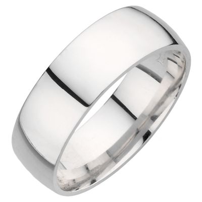 18ct white gold extra heavy 7mm court ring