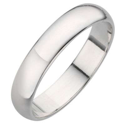 Platinum D shape extra heavy weight 4mm ring