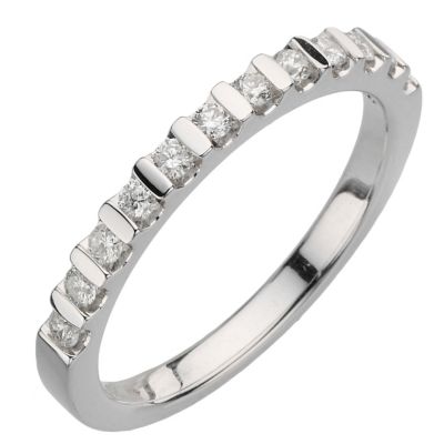 18ct white gold quarter carat diamond bar set ring - Product number 8131627
