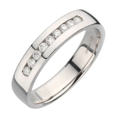 Palladium quarter carat diamond ring 5mm