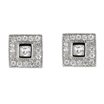 De Montfort silver cubic zirconia vintage stud earrings - Product number 8138982