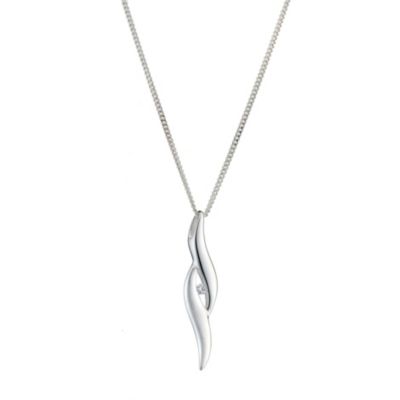 Sterling silver drop wave pendant - Product number 8139318