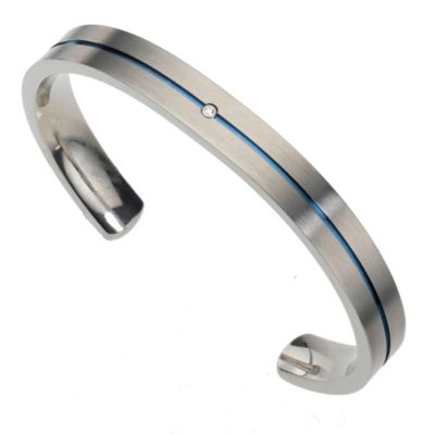 Tioro Titanium Blue Stripe Bangle - Product number 8150575