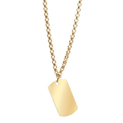 9ct Yellow Gold Tag Necklace