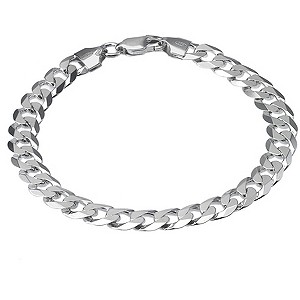H Samuel Sterling Silver Flat Curb Bracelet 8.5`