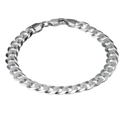 H Samuel Sterling Silver Flat Curb Bracelet 8.25`