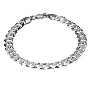 H Samuel Sterling Silver Flat Curb Bracelet 8.25`