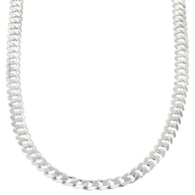 H Samuel Sterling Silver Flat Curb Chain 20`