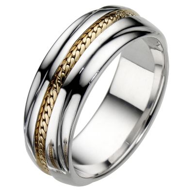 9ct yellow gold & silver ring - Product number 8156824