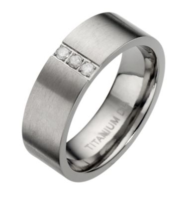 Titanium three diamond ring - Product number 8157073