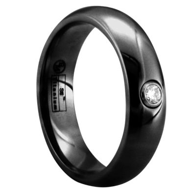 Edward Mirrell diamond and black titanium ring 6mm - Product number 8157618
