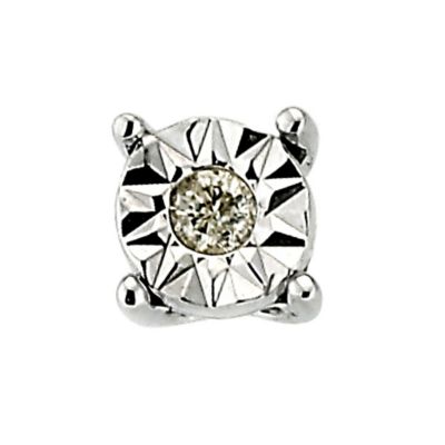 9ct white gold men's white stud single earring - Product number 8161143