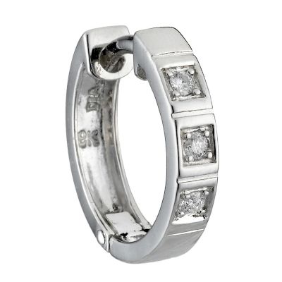 9ct white gold men's diamond hoop single earring - Product number 8161178